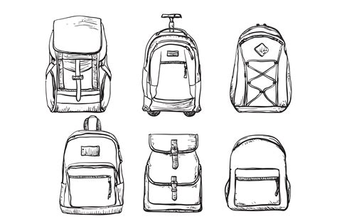 Backpack Design Sketch Drawings