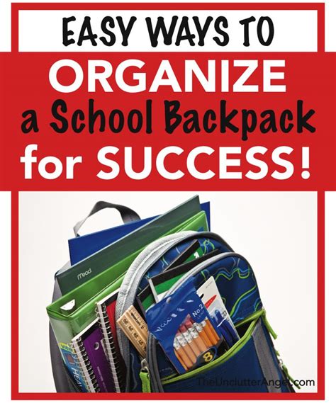 Backpack Organization For Middle School