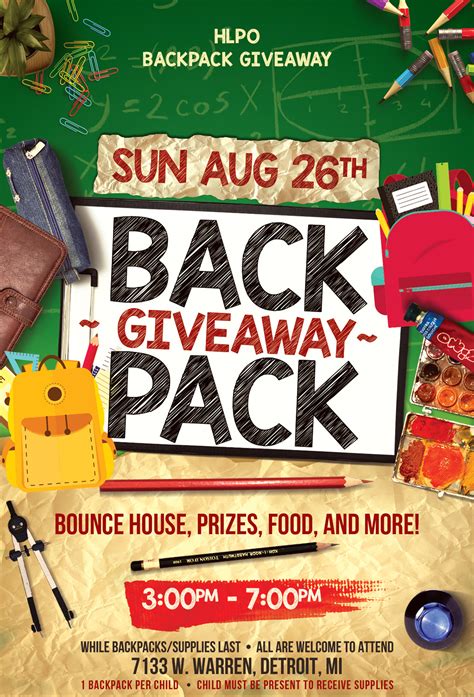 Backpack Giveaway Flyer Template