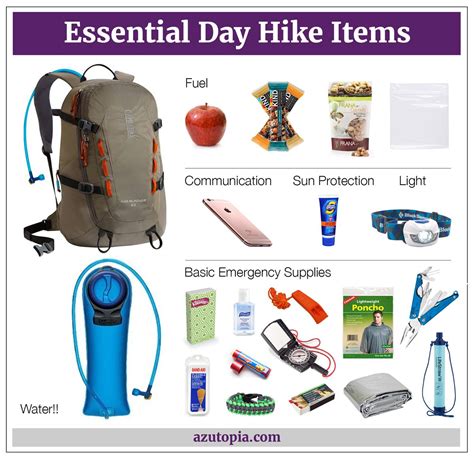 Backpack hiking essentials