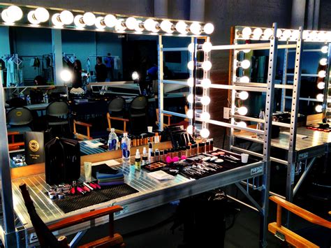 Backstage makeup stations
