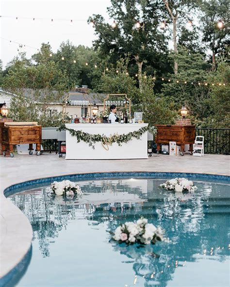 Backyard Pool Wedding Decorations