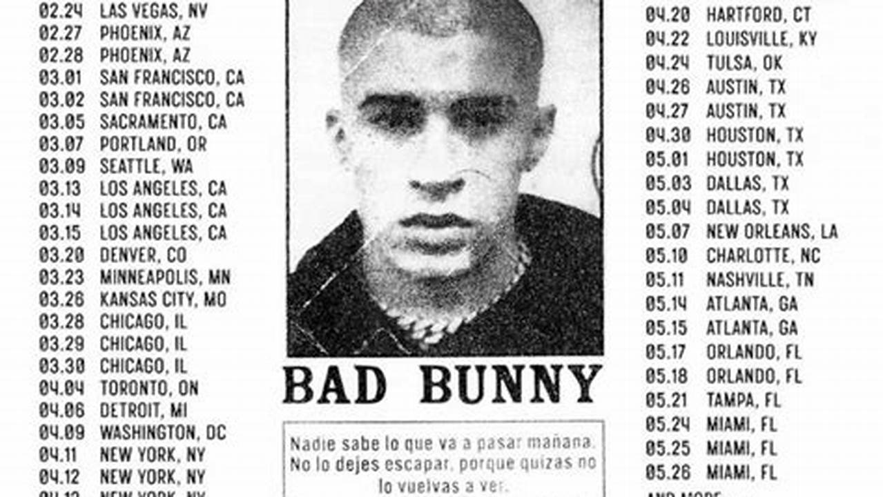 Bad Bunny Is Bringing His Most Wanted Tour To Houston For Two Shows In 2024., 2024