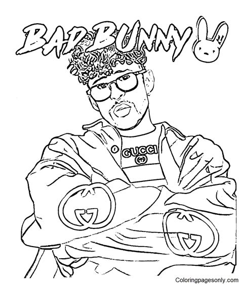 Bad Bunny Coloring Pages