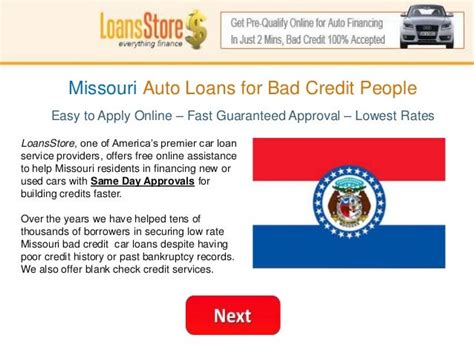 Bad Car Credit Loan Missouri