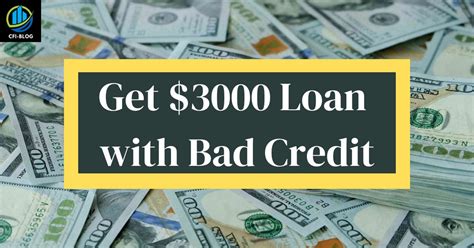 Bad Credit 3000 Dollar Loan