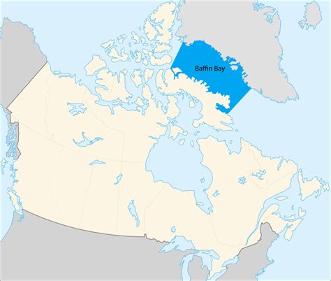 Baffin Bay general map and core location. The bathymetry, oceanic