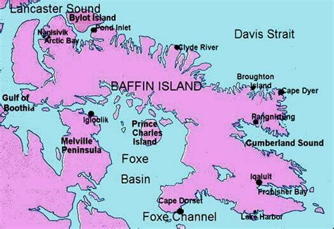 Map of explorers Baffin island, Baffin, John cabot