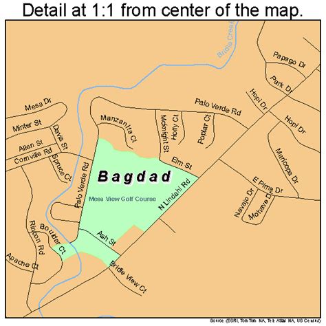 Bagdad Arizona Street Map 0405140