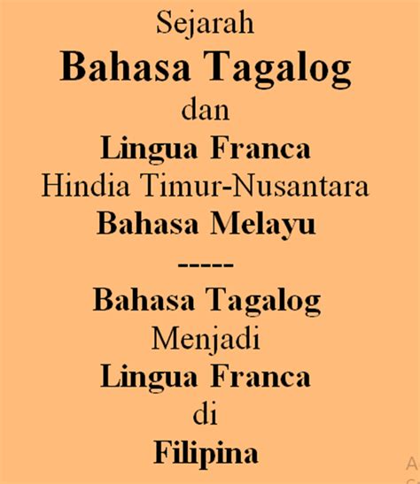Bahasa Tagalog Filipina Sejarah