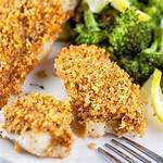Baked white fish with breadcrumbs