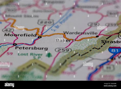 Baker West Virginia Map High Resolution Stock Photography and Images