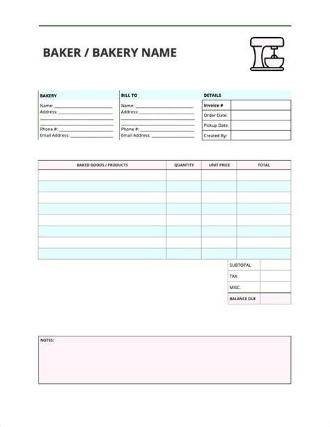 Bakery Invoice Templates - 16+ Free Word, Excel, PDF Format Download