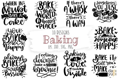 Download Baking Quotes Bundle, Kitchen Quotes SVG Files