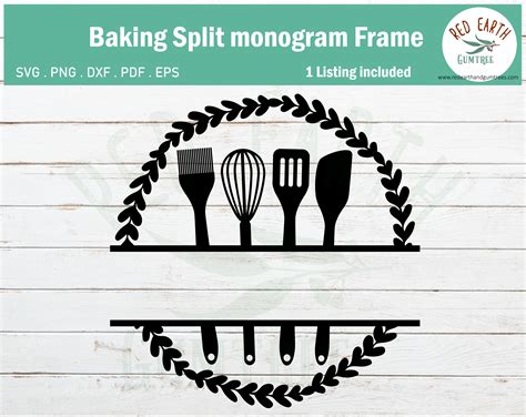 Download Baking Split Monogram Frame DXF Files