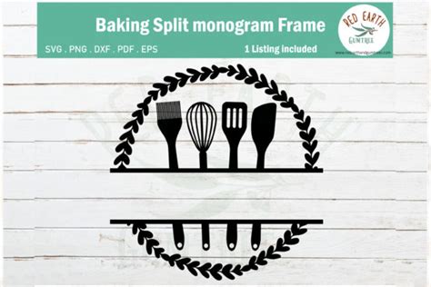 Download Baking Split Monogram Frame For Crafts