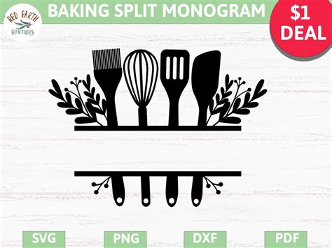 Download Baking Split Monogram Frame For Silhouette