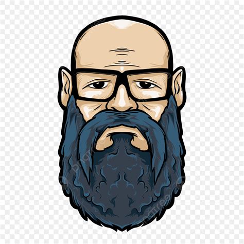 Bald Head With Beard Cartoon