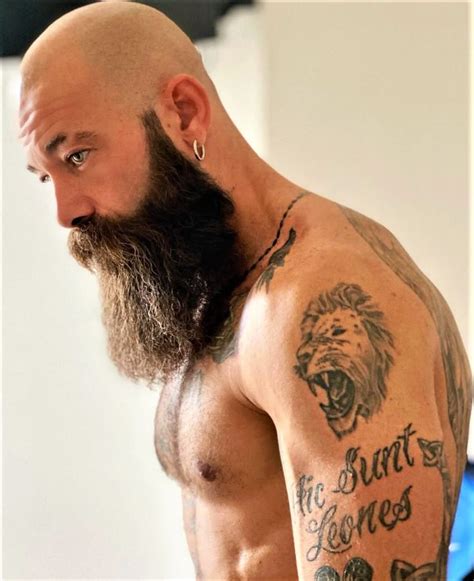 Bald With Beard And Tattoos