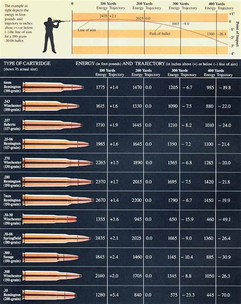 Ballistic Bullet Chart