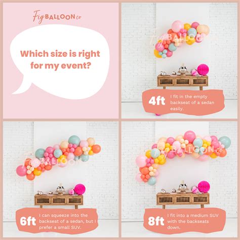 Balloon Garland Size Chart