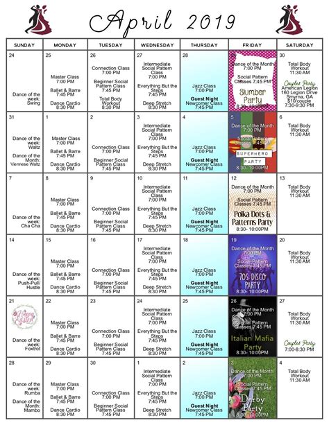 Ballroom Dance Calendar