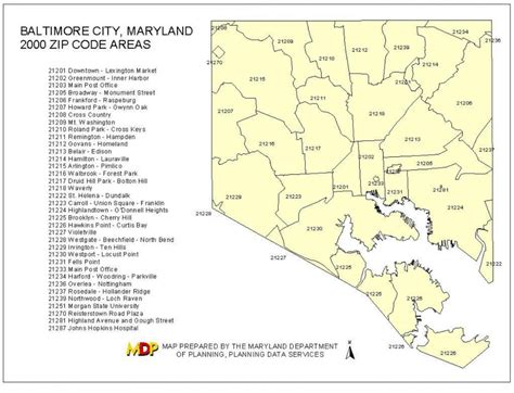 Baltimore City Zip Code Map