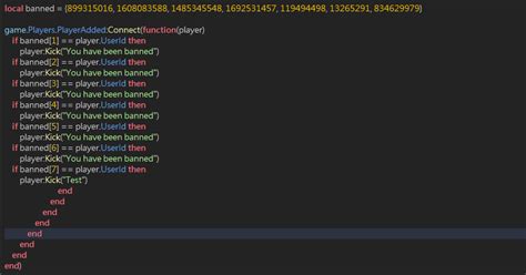 Ban Script is not working - Scripting Support - Creator Hub - Forums