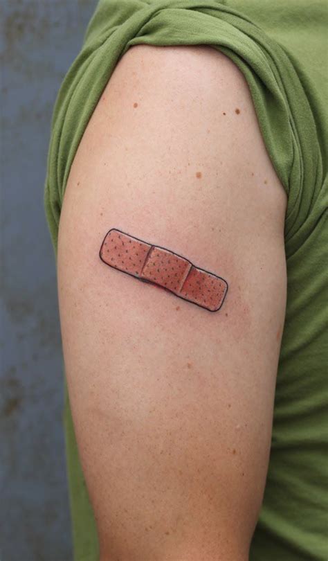 Band Aid Tattoo Designs For Men Patched Up Ink Ideas