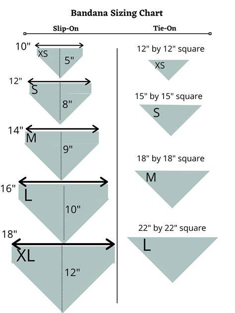 Bandana Logo Sizing Chart