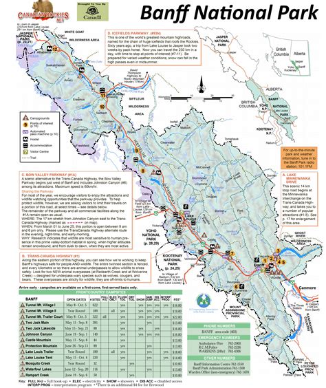 √ Banff National Park Tourist Map
