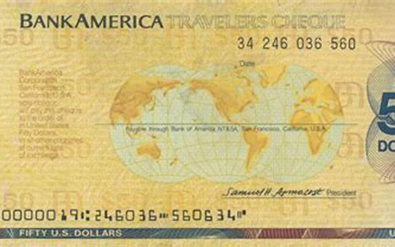 Bank Of America Travellers Cheques