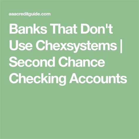 Bank Accounts For Bad Chexsystems