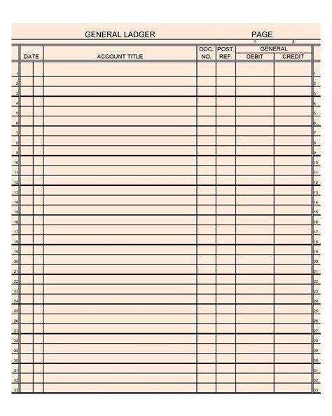 Banking Ledger Template