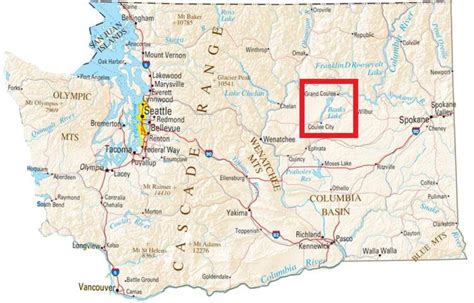 Grand Coulee Dam and North Banks Lake 1968 Custom USGS Old Topo Map