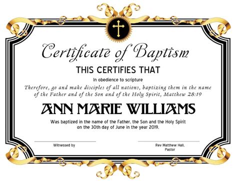 Baptism Certificates Templates Fill Online, Printable for Baptism
