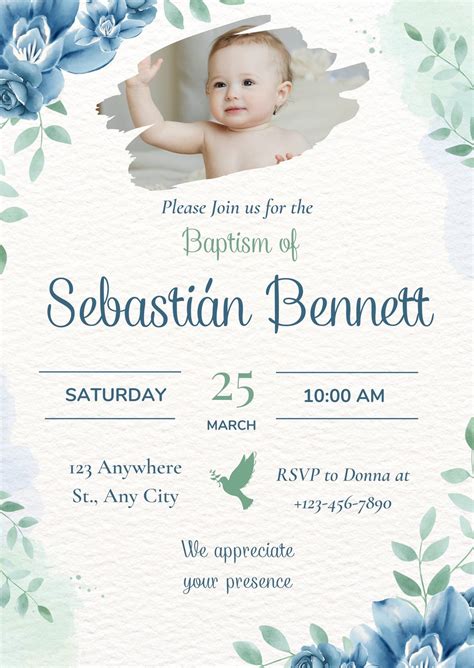 Baptism Invitation Card Template - Professional Sample Template