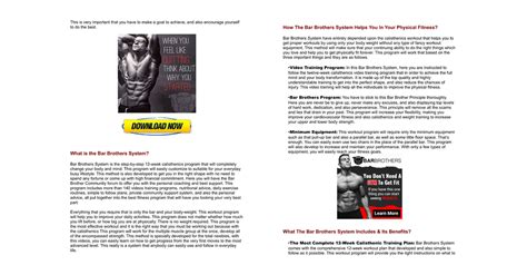 Bar Brothers The System Pdf