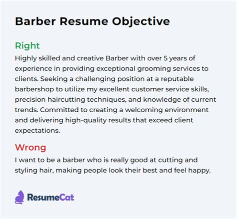 Barber Resume Sample Objectives