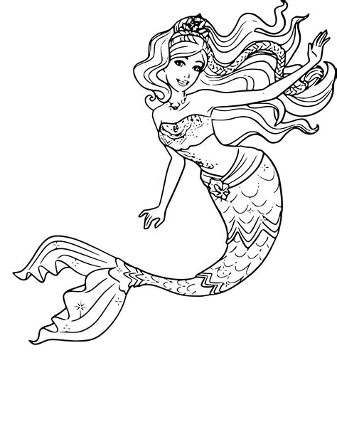 Barbie Mermaid Coloring Pages Printable