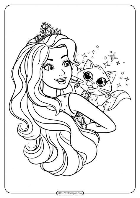 Barbie Cat Coloring Pages