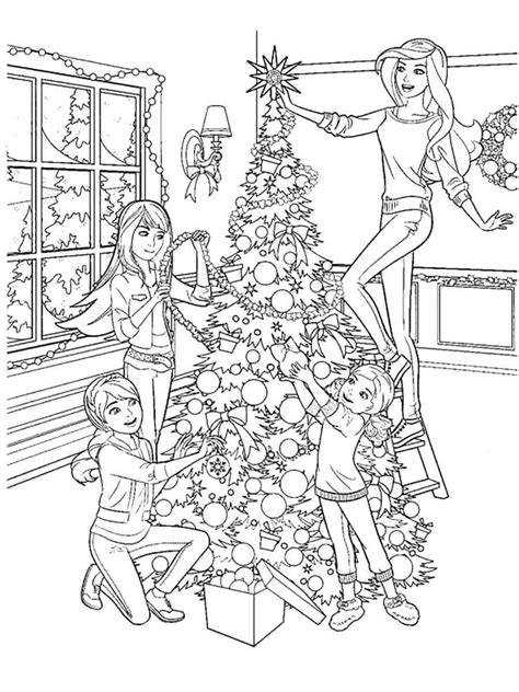Barbie Coloring Pages Christmas