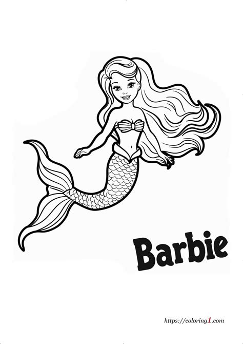 Barbie Coloring Pages Mermaid Coloring Gallery Of Coloring Pages