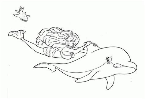 Barbie Dolphin Coloring Pages