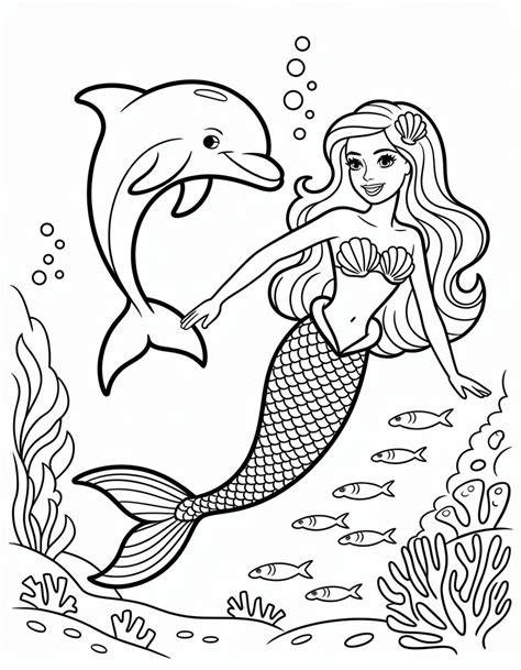 Barbie Dolphin Magic Coloring Pages