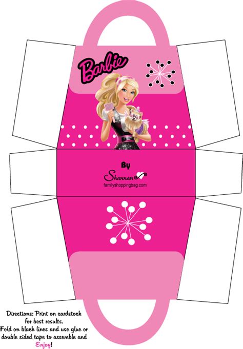 Barbie Favor Box Template