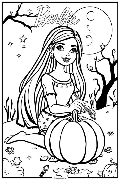Barbie Halloween Coloring Pages