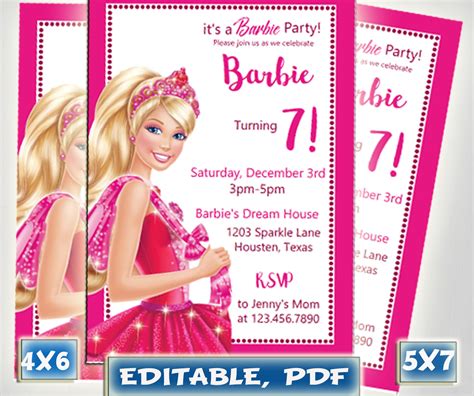 Barbie Invitation Template Free Download