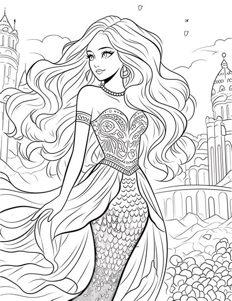Barbie Mermaid Coloring Pages For Adult