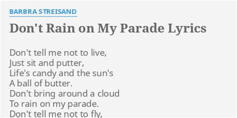 Barbra Streisand Rain On My Parade Lyrics